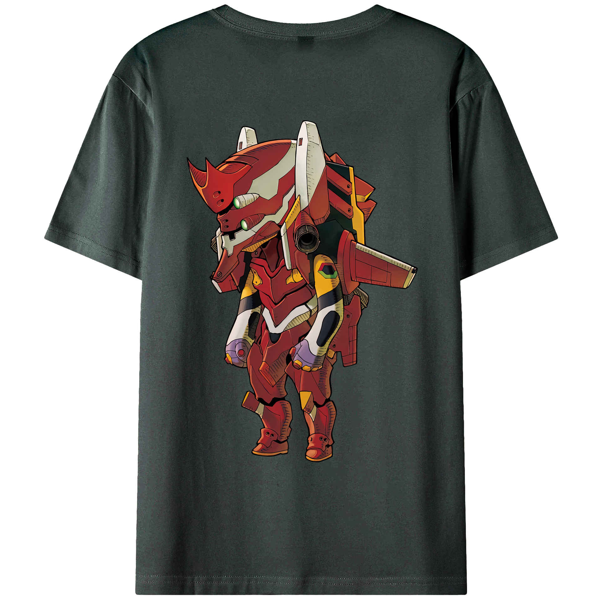 （画像用） EVA 新世紀エヴァンゲリオン 綿100％ メンズ半袖Tシャツ（バックプリント） 通気性
